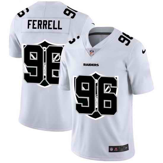 Las Vegas Raiders 96 Clelin Ferrell White Men Nike Team Logo Dual Overlap Limited NFL Jersey